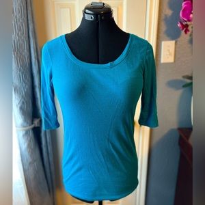 Blue Caslon Three-Quarter Sleeve Top